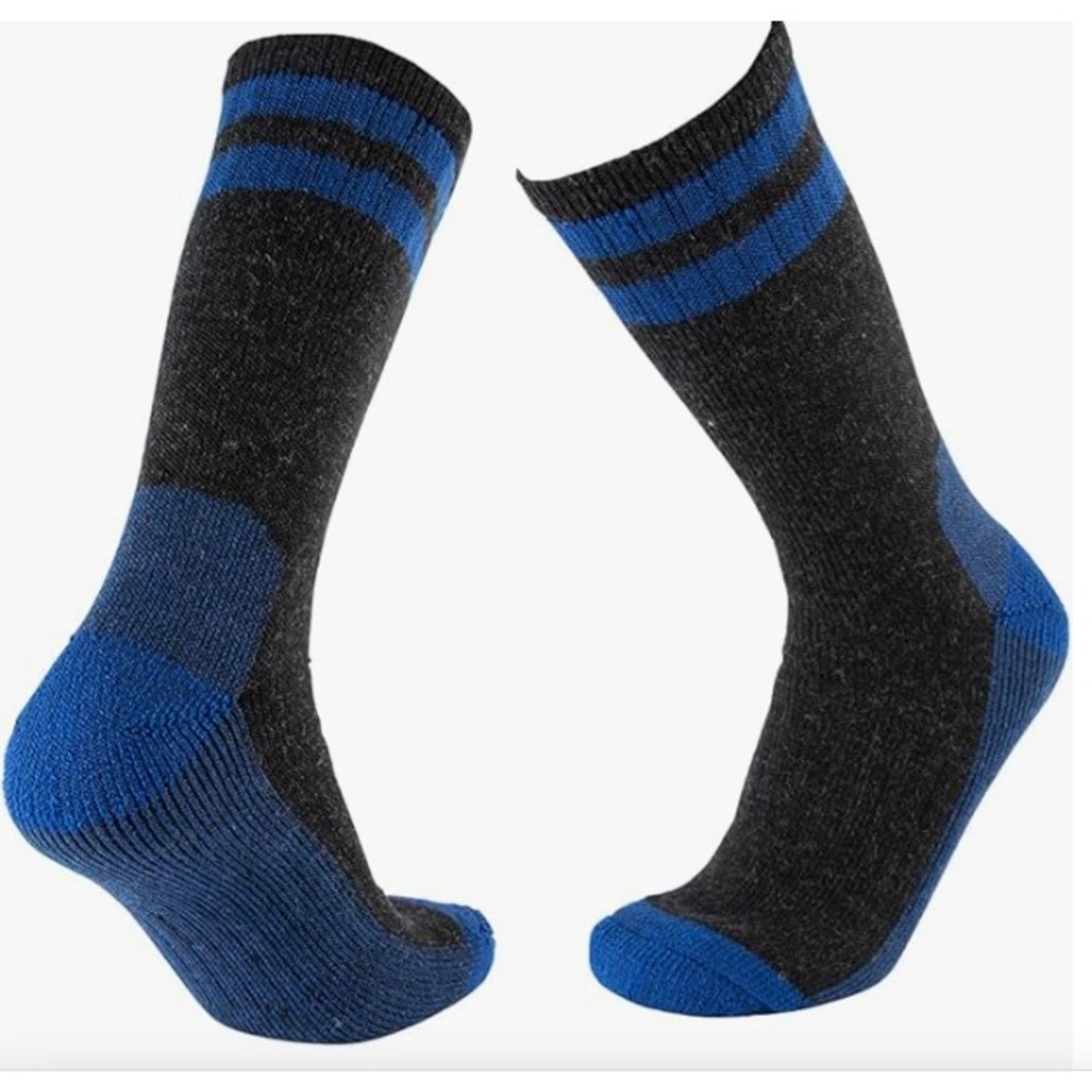 Cerebro Merino Wool Socks for Men, 1 Pair Black/Blue‎ New